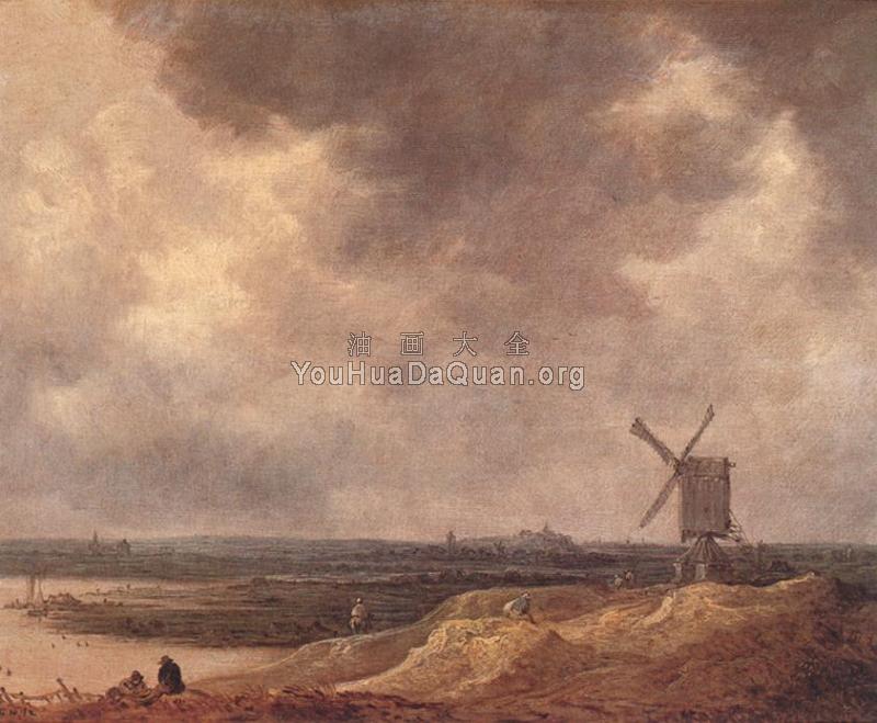 Windmill by a River - 扬·范·戈因